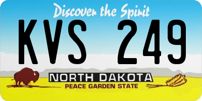 ND license plate KVS249
