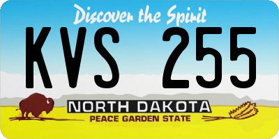 ND license plate KVS255