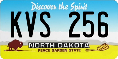 ND license plate KVS256