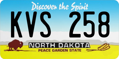 ND license plate KVS258