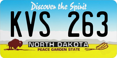 ND license plate KVS263