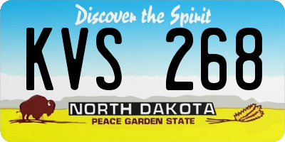 ND license plate KVS268