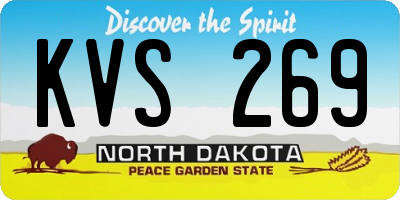 ND license plate KVS269