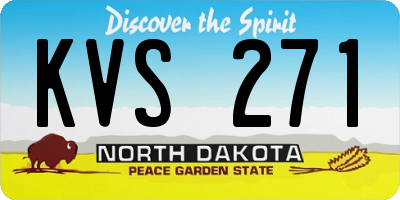 ND license plate KVS271