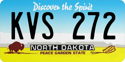 ND license plate KVS272