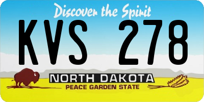 ND license plate KVS278
