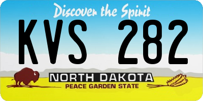 ND license plate KVS282