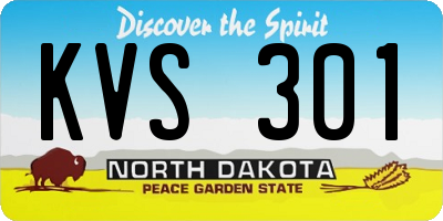 ND license plate KVS301