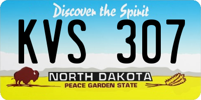 ND license plate KVS307