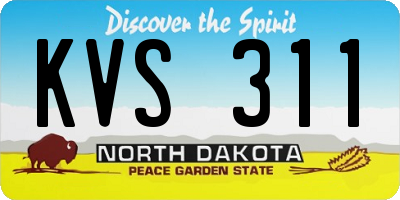 ND license plate KVS311