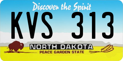 ND license plate KVS313