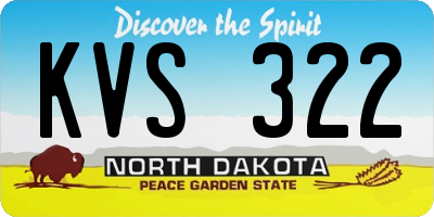 ND license plate KVS322