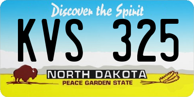 ND license plate KVS325