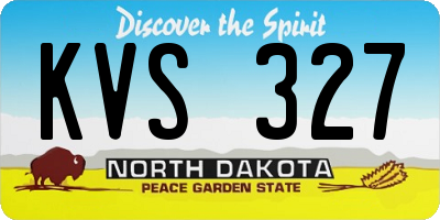 ND license plate KVS327