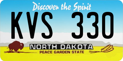 ND license plate KVS330