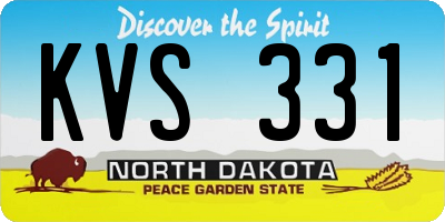 ND license plate KVS331