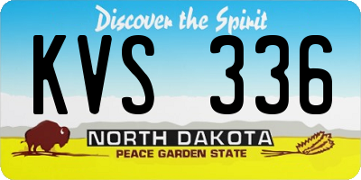 ND license plate KVS336