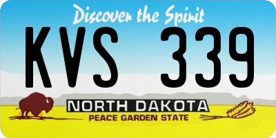 ND license plate KVS339