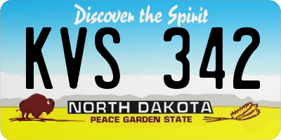 ND license plate KVS342