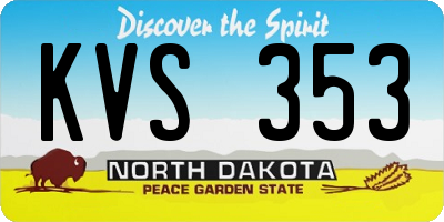 ND license plate KVS353