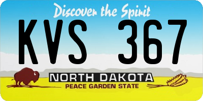 ND license plate KVS367