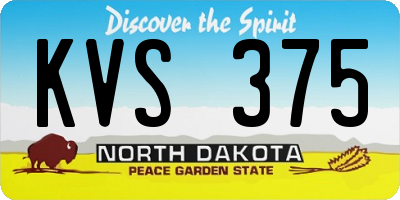 ND license plate KVS375