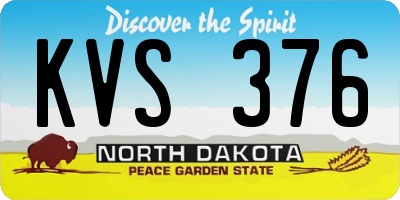 ND license plate KVS376