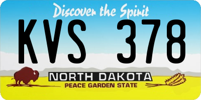 ND license plate KVS378