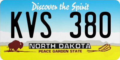 ND license plate KVS380