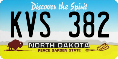 ND license plate KVS382