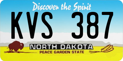 ND license plate KVS387