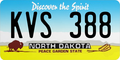 ND license plate KVS388