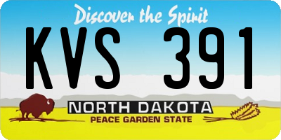 ND license plate KVS391