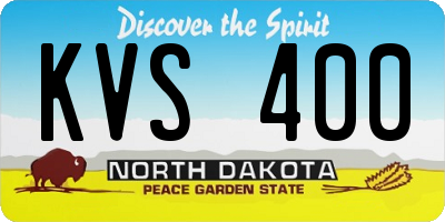 ND license plate KVS400
