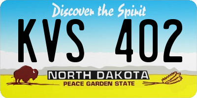 ND license plate KVS402