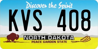 ND license plate KVS408