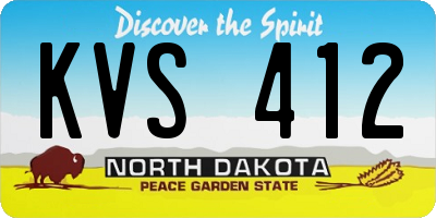 ND license plate KVS412