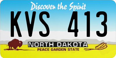 ND license plate KVS413
