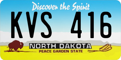 ND license plate KVS416
