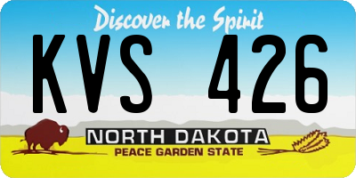ND license plate KVS426