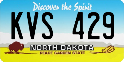 ND license plate KVS429