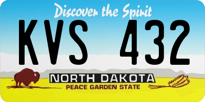 ND license plate KVS432