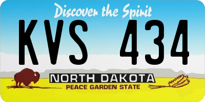 ND license plate KVS434