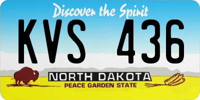 ND license plate KVS436