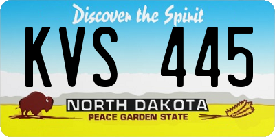 ND license plate KVS445