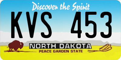 ND license plate KVS453