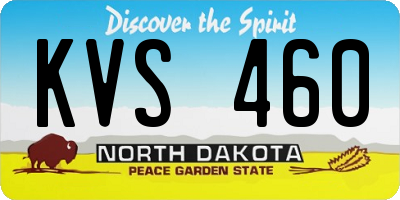 ND license plate KVS460