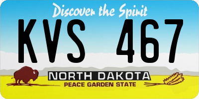 ND license plate KVS467