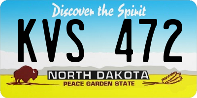 ND license plate KVS472