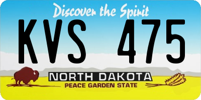 ND license plate KVS475